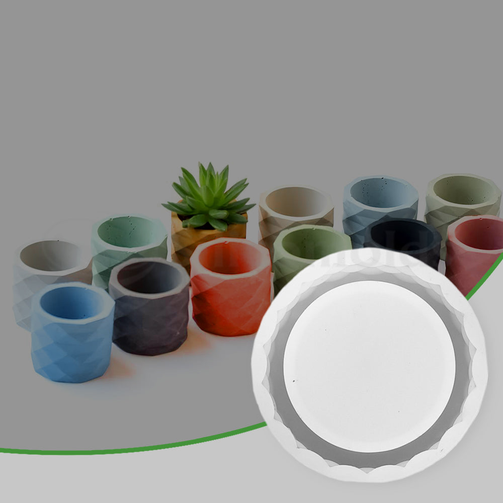 SILICOMOLDS - Diamond Cut Planter Mold - 3.5" X 2"HGT - URP257PM